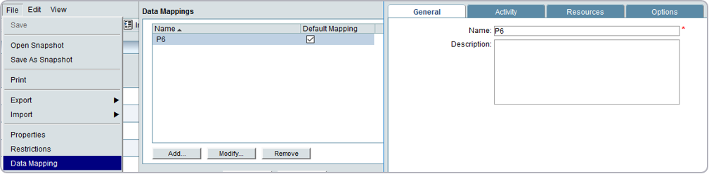 unifier general tab define data mapping