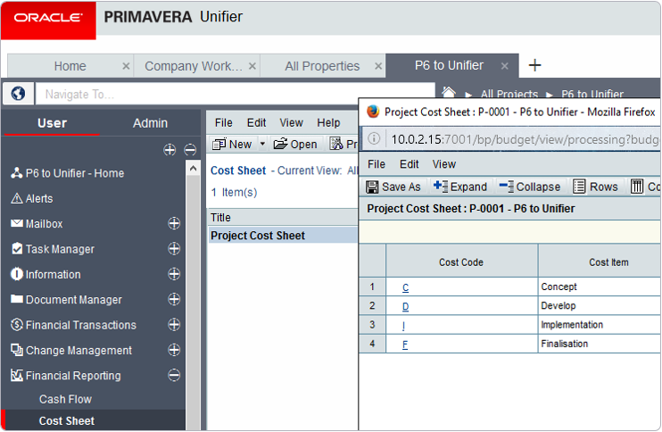 unifier define cost codes project cost code sheet